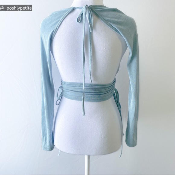 Hazel & Olive s cutout side drawstring slinky long sleeve top - Picture 7 of 16